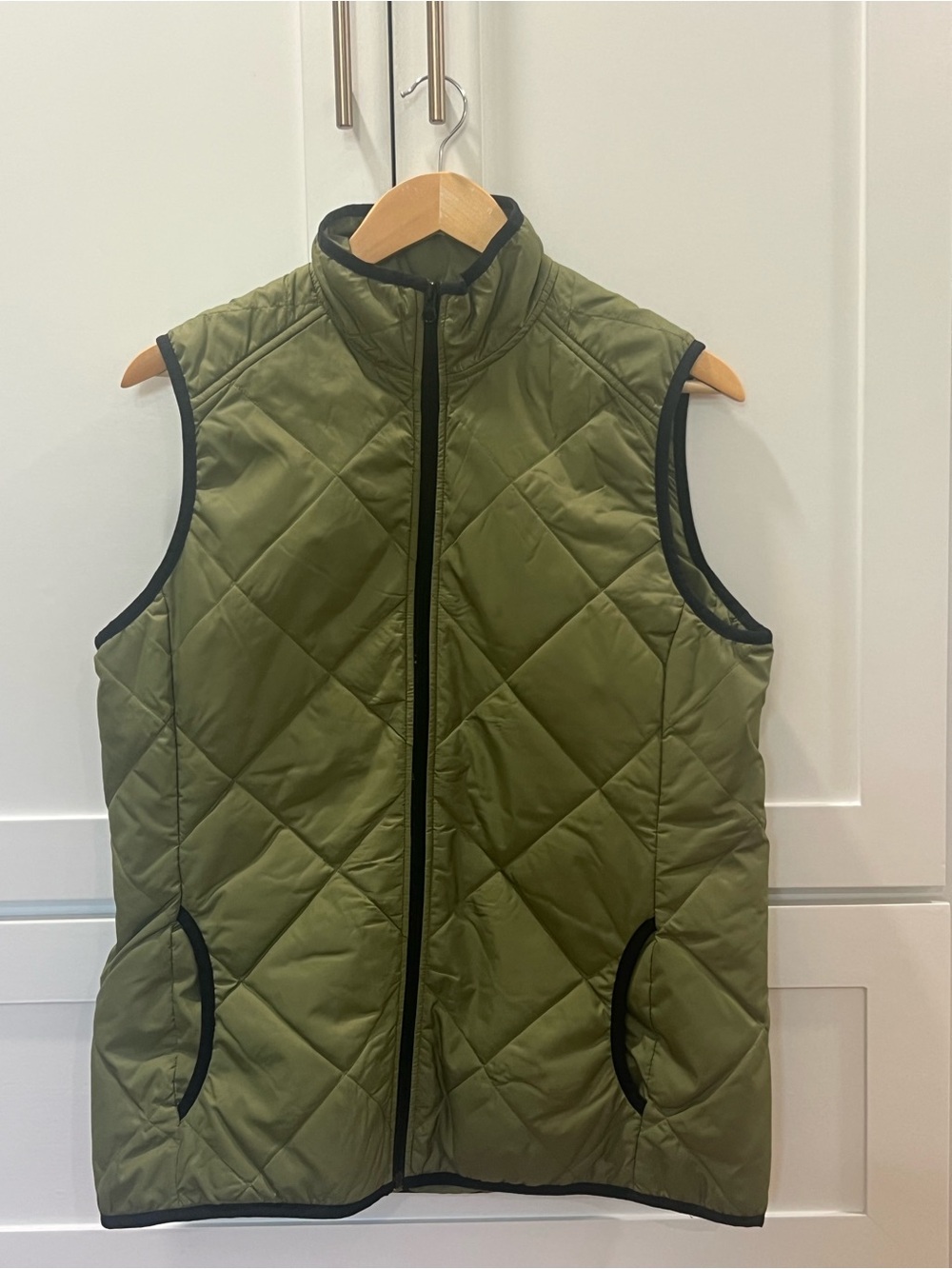 Quilted Olive Green LadiesVest - Sleeveless Jacket